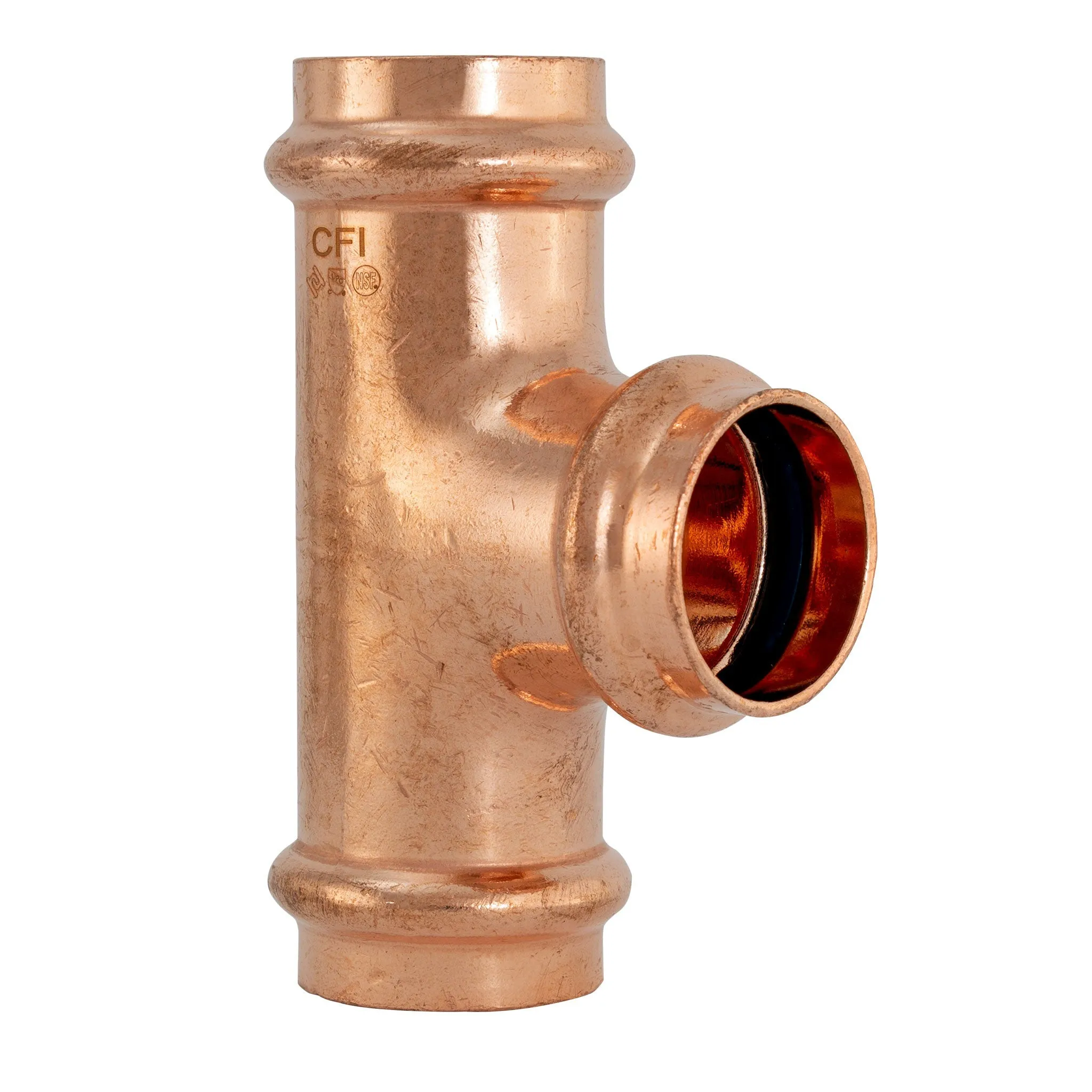 1/2" Press Copper Tee Fitting P x P x P Low Lead ProPress Compatible