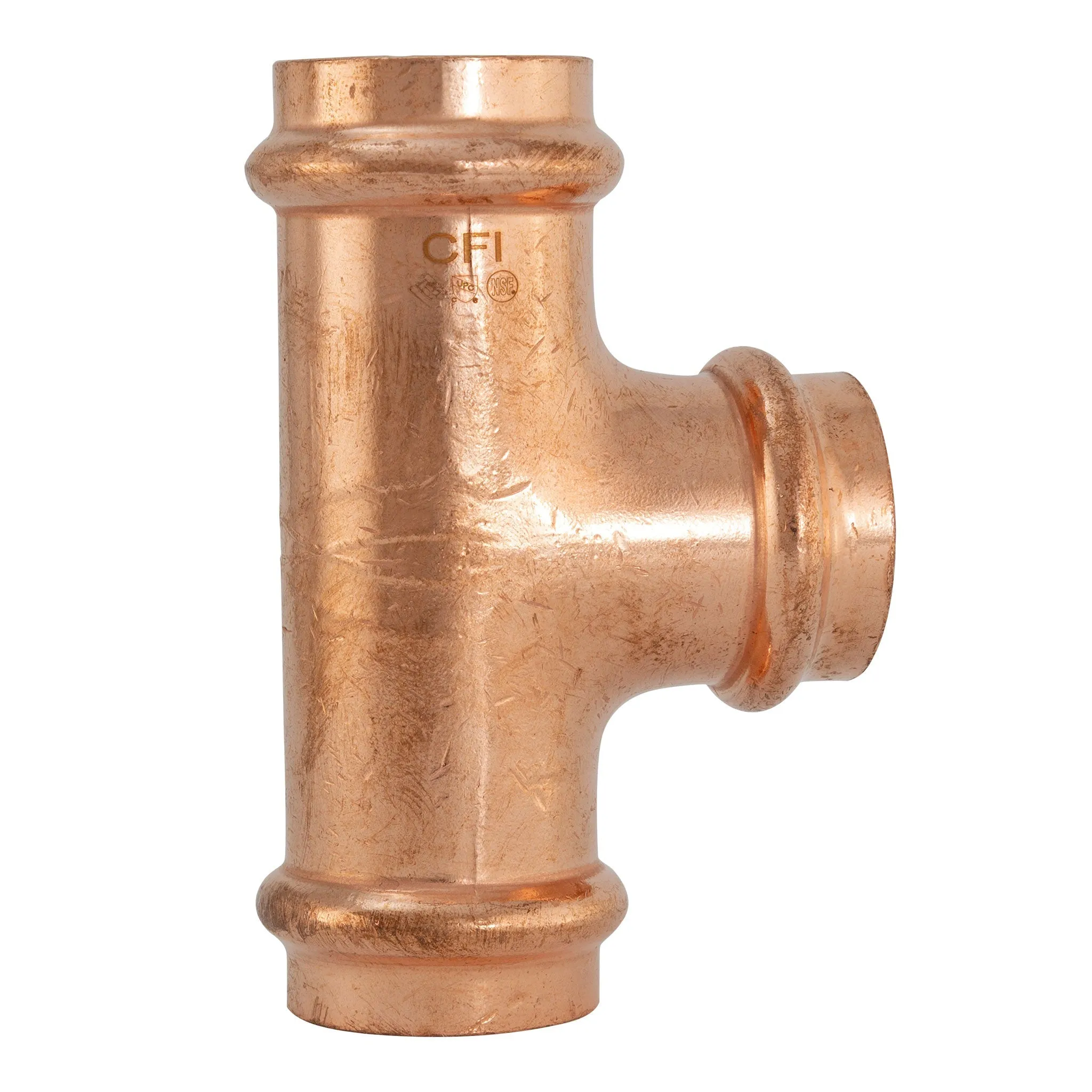 1/2" Press Copper Tee Fitting P x P x P Low Lead ProPress Compatible