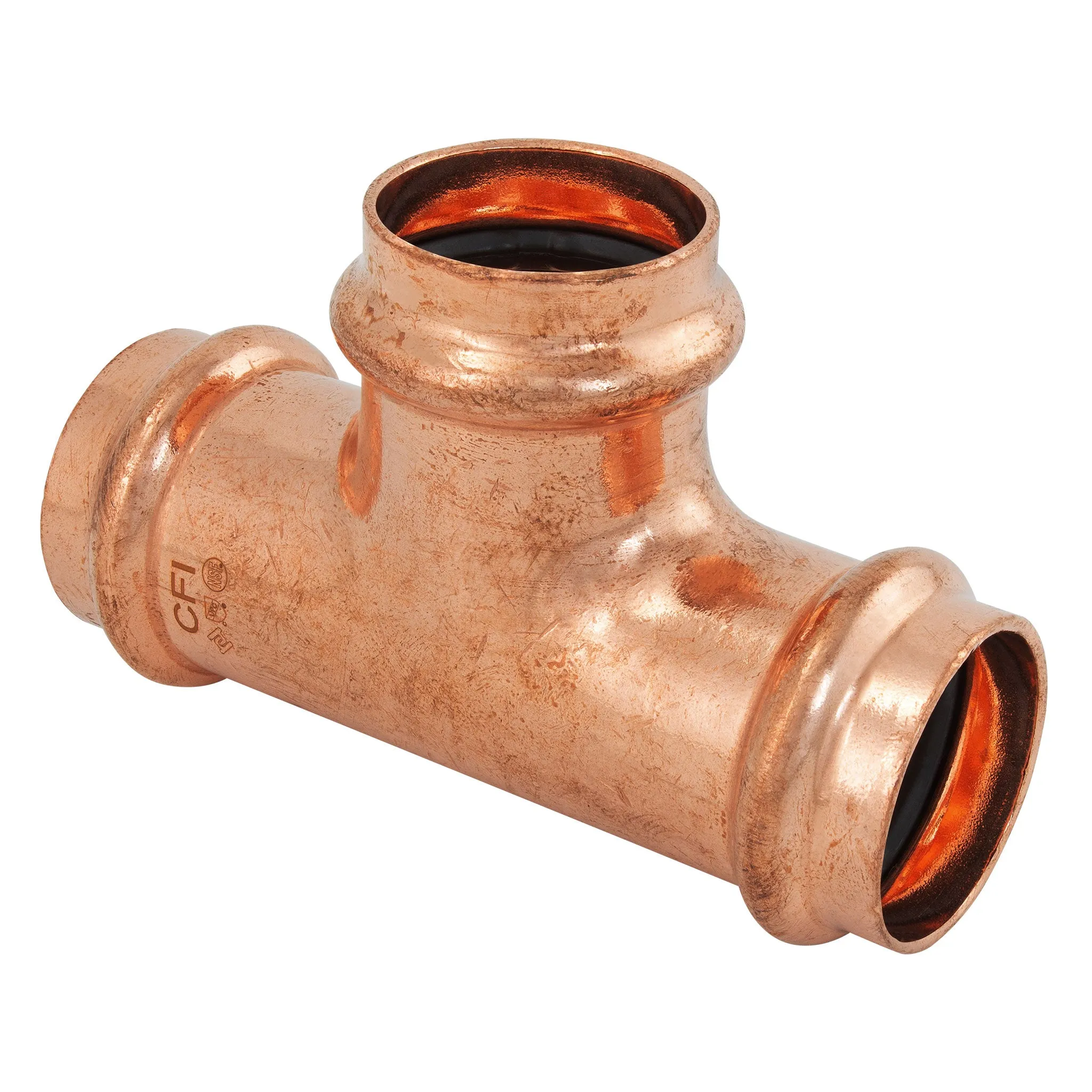 1/2" Press Copper Tee Fitting P x P x P Low Lead ProPress Compatible