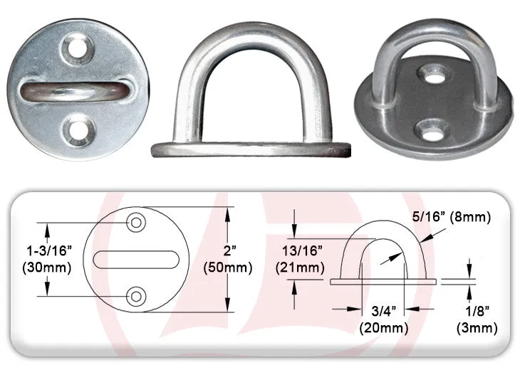 13.2103- EYE PLATE - ROUND - 8 MM / 5/16" - SET OF 2 PIECES