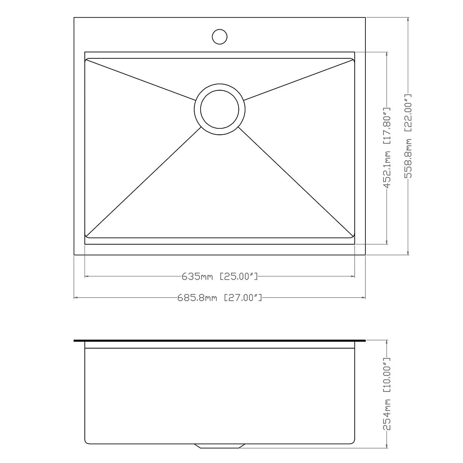 27 x 22 inch Workstation Drop-in Topmount Bar Prep RV Sink 16 Gauge Stainless Steel with Accessories in Gunmetal Black