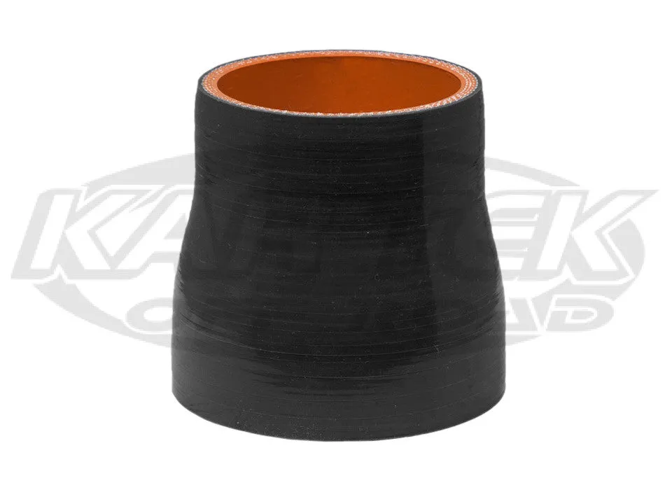 4-Ply Black Silicone Turbo Or Intake Hose Reducers 2-1/2" Inside Diameter To 2" Inside Diameter