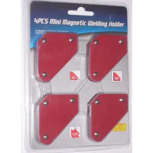 4pc Welding Arrow Magnet Set Mini Weld Holder Up to 9 LB at 45, 90 or 135 Deg