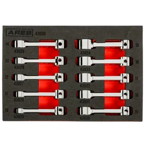 ARES 43036 - 10-Piece Metric 12-Point Box End Torque Adapter Extension Set