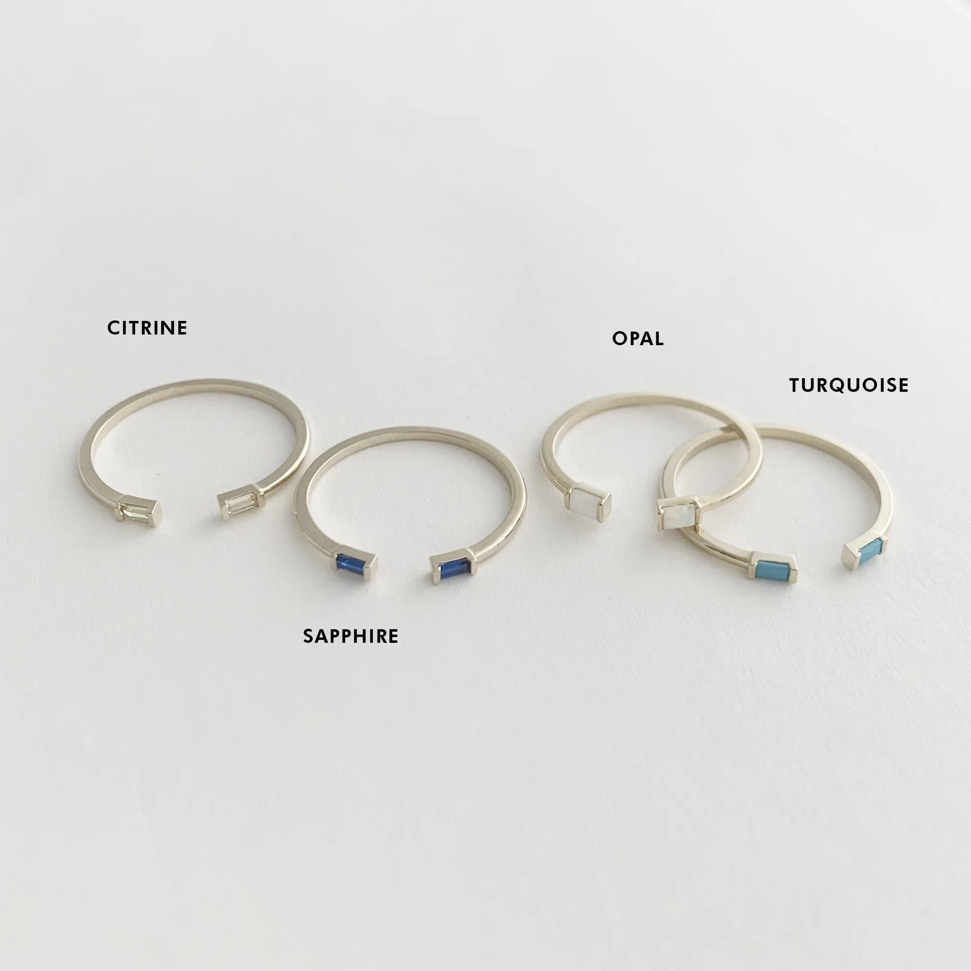 Birthstone Baguette Ring