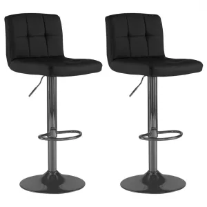 Black Faux Leather Bar Stools x2