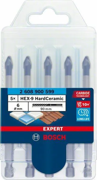 Bosch Drill Bit Hex-9 Hard Ceramic Set 5Pcs. (5X6mm) Expert