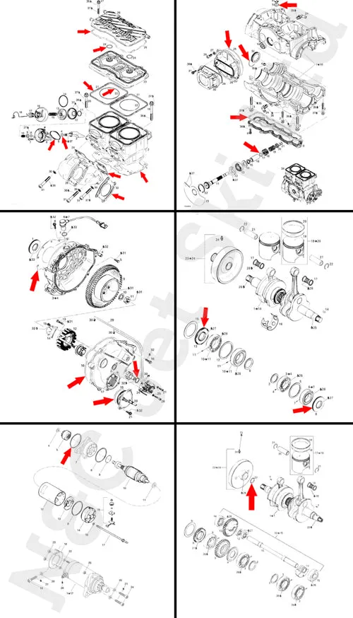 COMETIC Seadoo 800 RFI Full Gasket Kit With Crank Seals