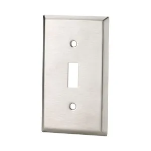 Cooper Wiring 93071-BOX 1-Gang Toggle Stainless Steel Switch Plate