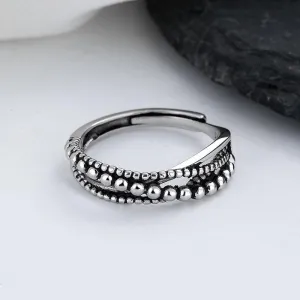 Distressed Vintage Bead Ring