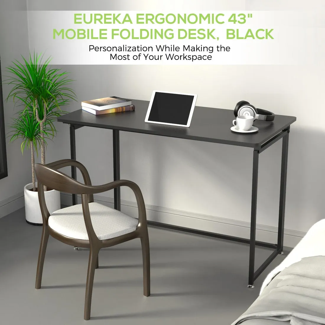 Eureka Ergonomic® 43'' Mobile Folding Desk,ERK-FT-43B-V2, ERK-FT-43T-V2