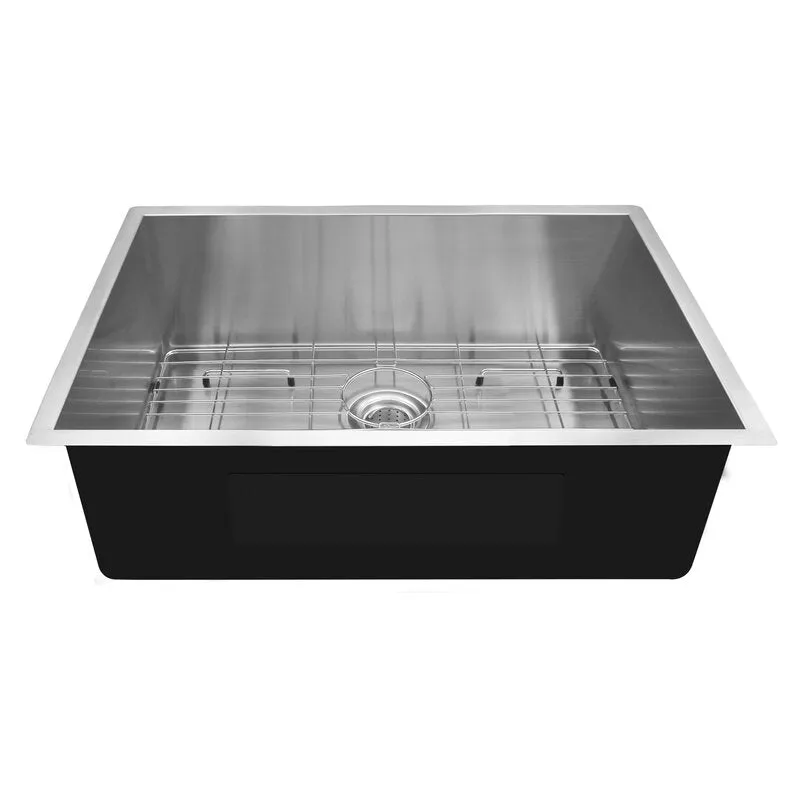 Fablise Premium Stainless Steel Single Bowl Undermount 23'' x 18'' x 9'' Handmade Kitchen Sink with Accessories