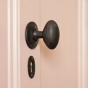 Forged Black Beeswax Oval Door Knobs