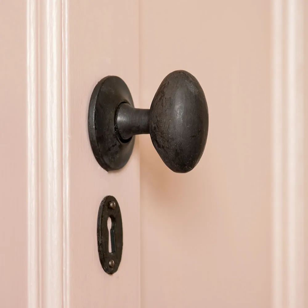 Forged Black Beeswax Oval Door Knobs