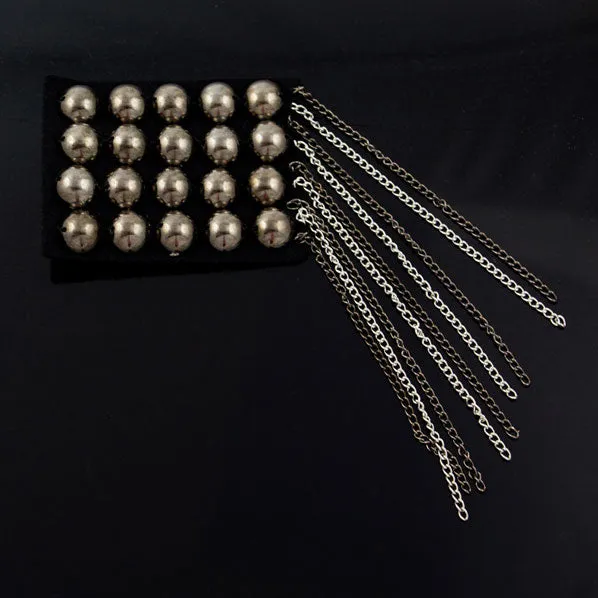 Fringed Rectangle Epaulet with Rivets