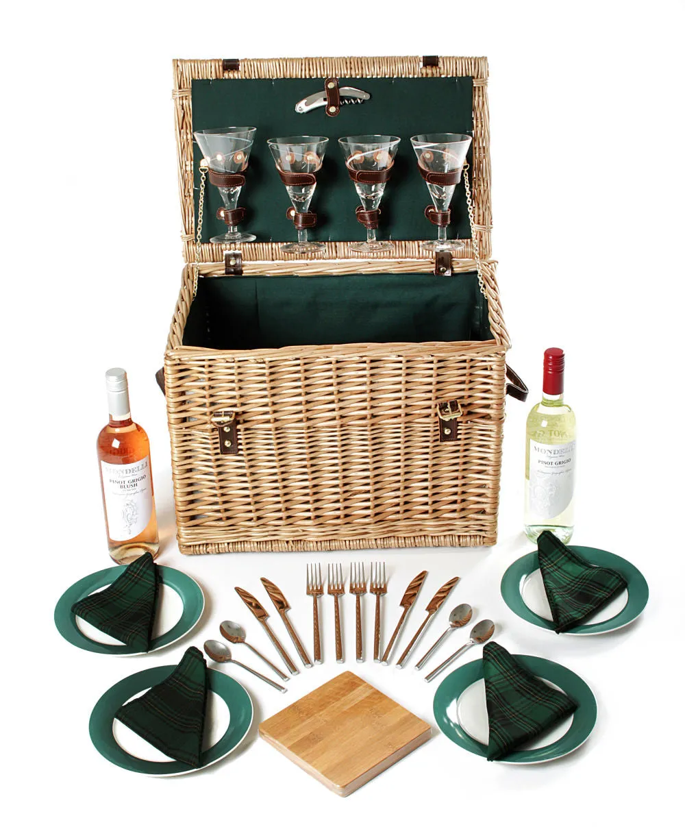 Greenfield Collection Amersham Willow Picnic Hamper for Four People