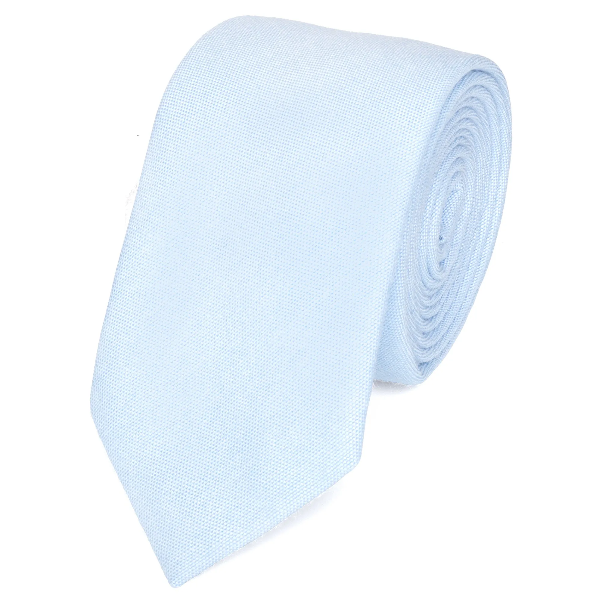 Leo Cotton Pale Blue Skinny Tie