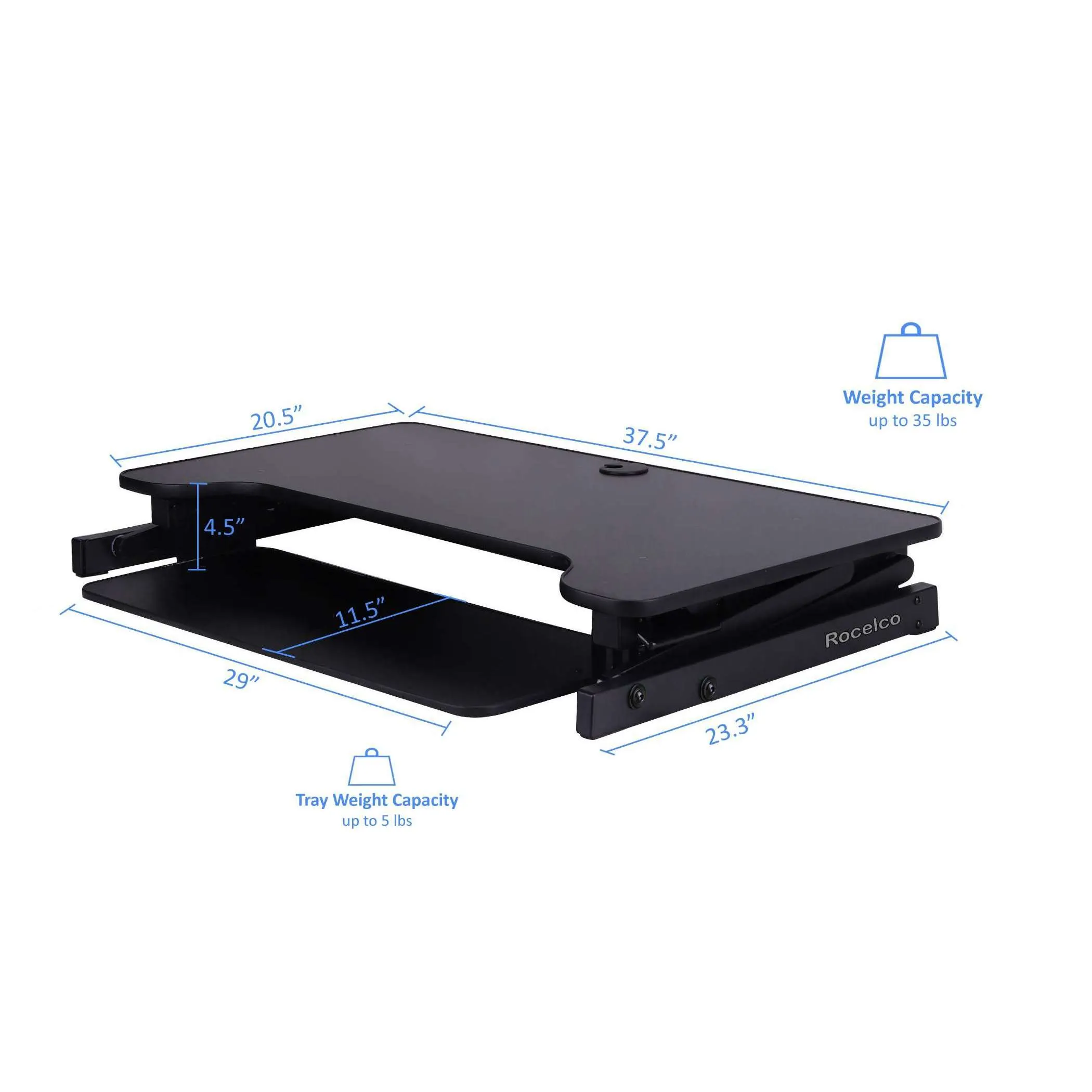 Lorell/Rocelco Deluxe Height-Adjustable Standing Desk Converter, Dual-Monitor Mount and Anti-Fatigue Mat BUNDLE, R DADRB-DM2-MAF, R DADRB-DM2-MAFM