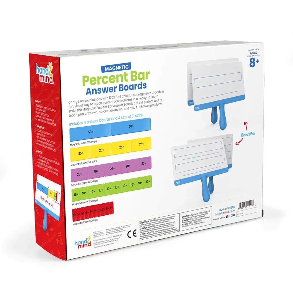 Magnetic Percent Bar Answer Boards: Set of 4