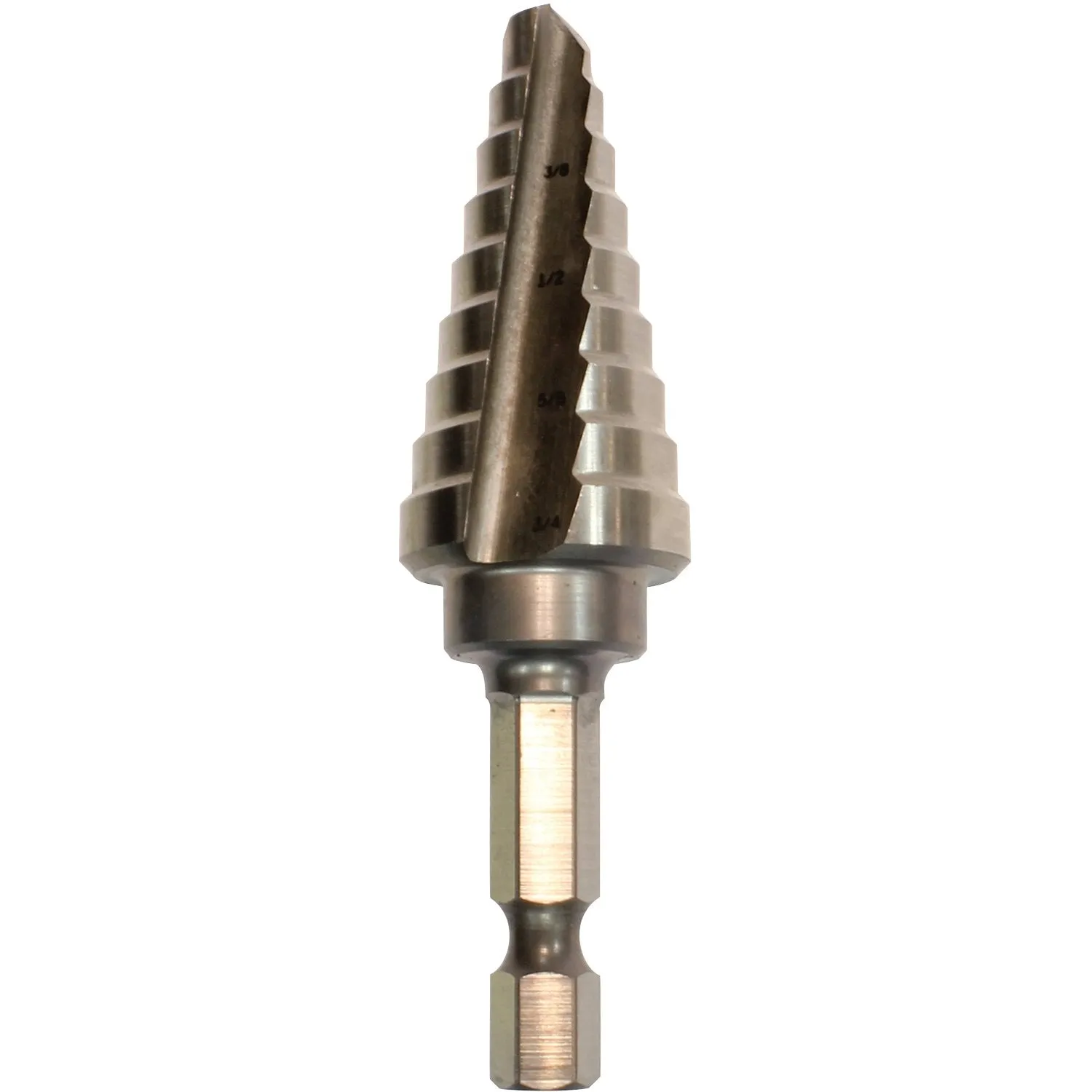 Makita (711493-A) 1/4" - 3/4" H.S.S. Step Drill Bit, 1/4" Hex Shank