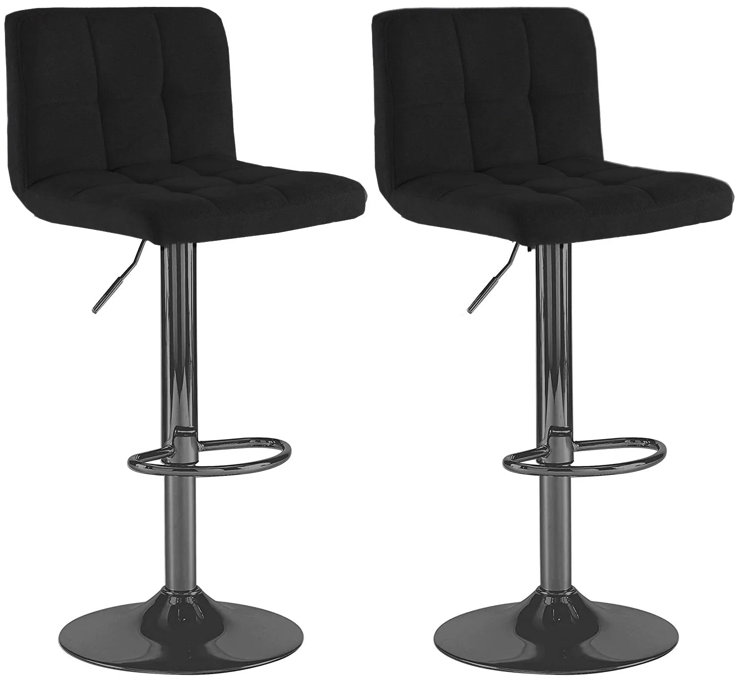 Matera Black Fabric Bar Stool