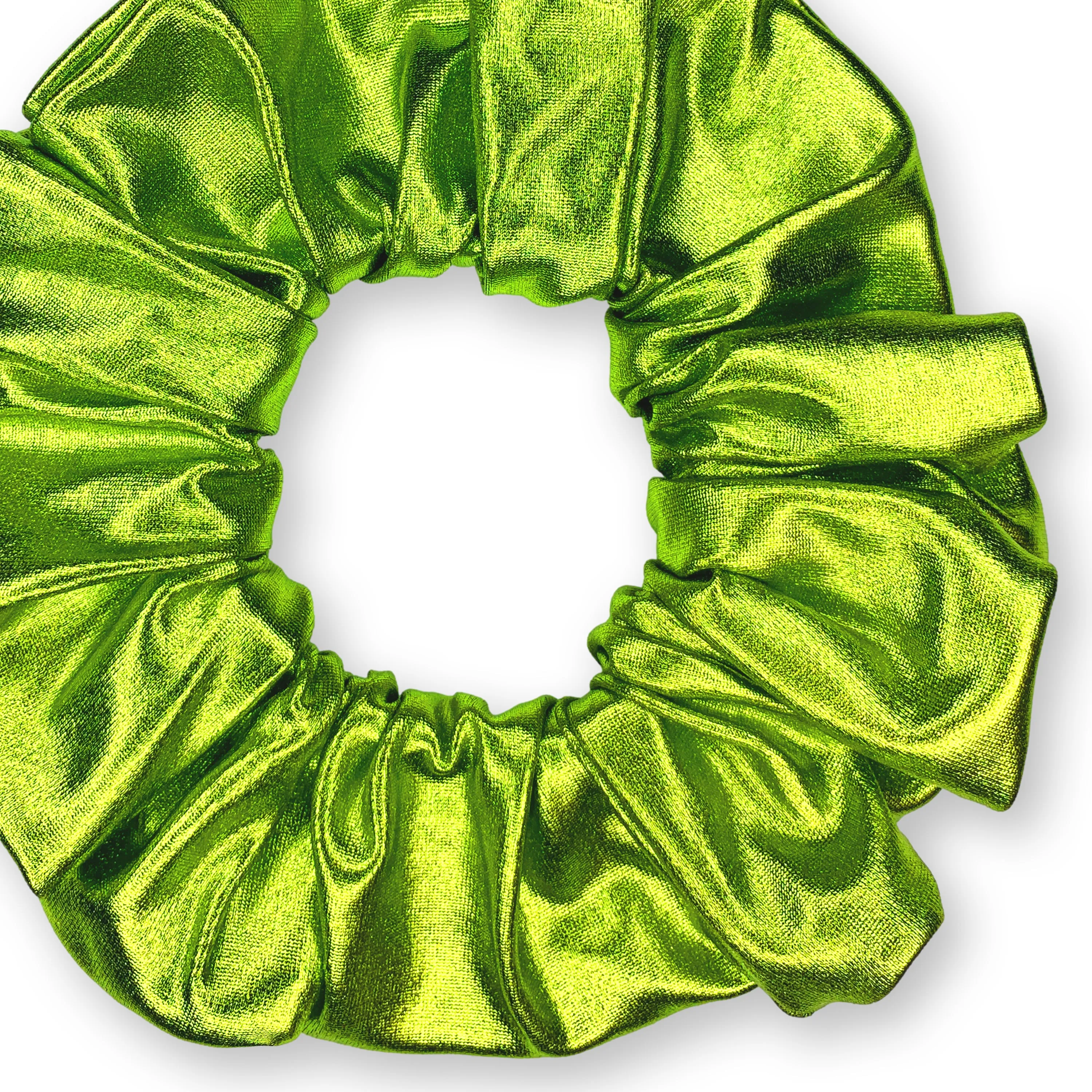 Metallic Scrunchies Available in 3 Sizes Made in the USA Lime