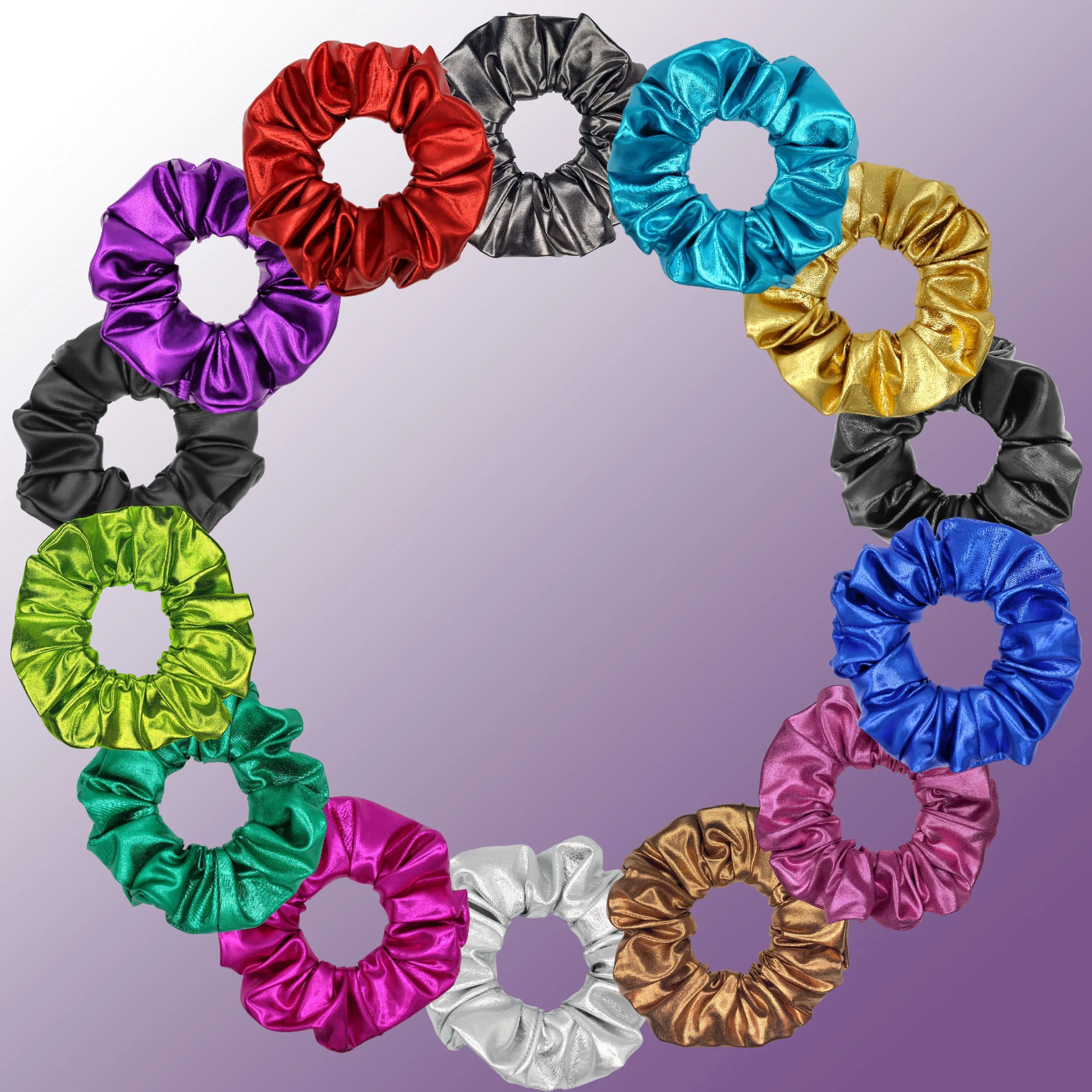 Metallic Scrunchies Available in 3 Sizes Made in the USA Lime