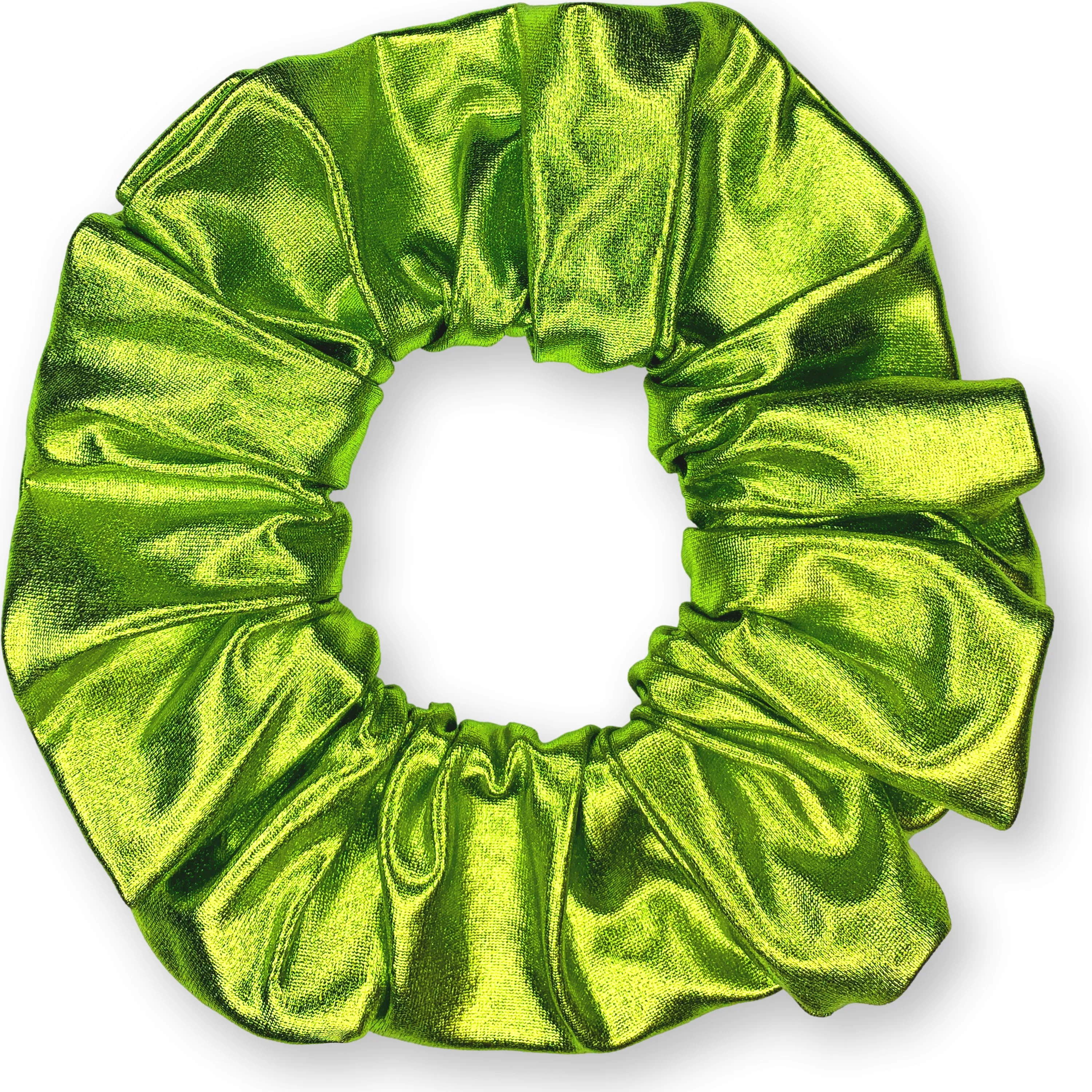 Metallic Scrunchies Available in 3 Sizes Made in the USA Lime