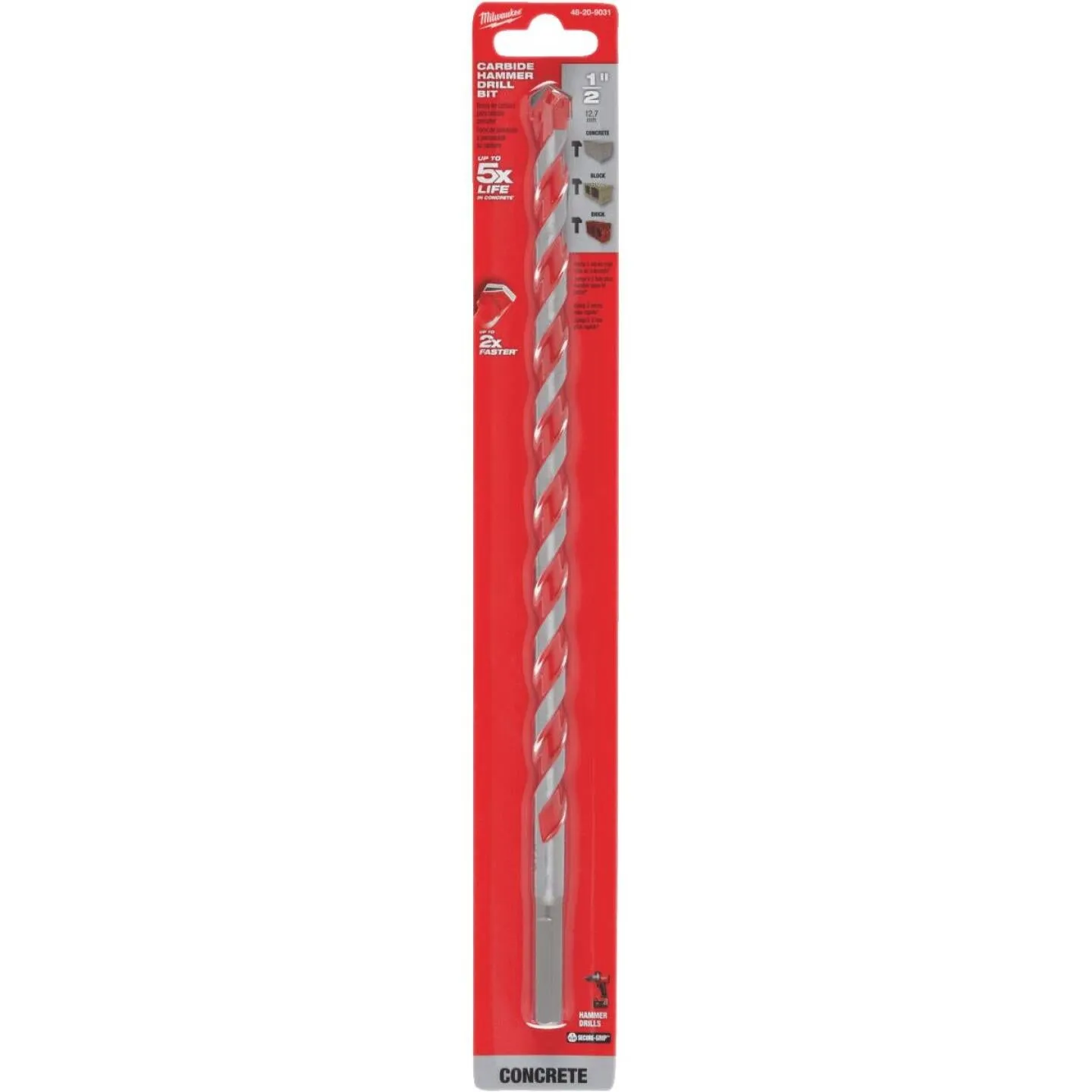 Milwaukee 1/2 In. x 12 In. Carbide Masonry Drill Bit