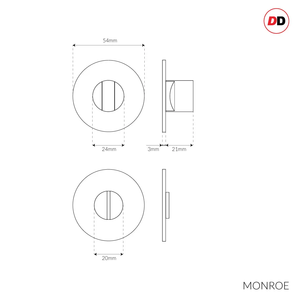 Monroe Thumb Turn - Polished Stainless Steel