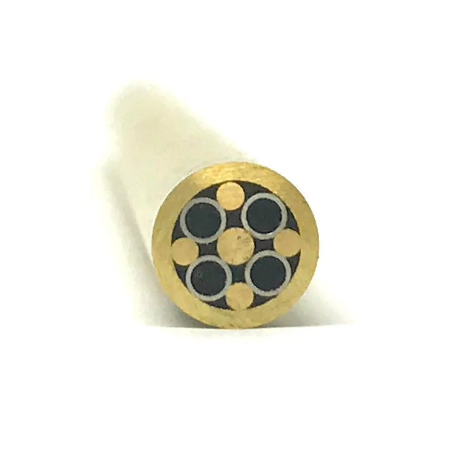 Mosaic Pin- 1/4" x 6"- Brass   Stainless w Black Resin- MP5