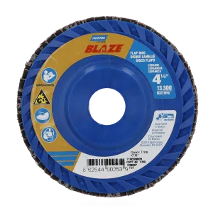 Norton 4-1/2 x 7/8 In. Blaze Plastic Flat Flap Disc T27 40 Grit R980P CA 10 Count