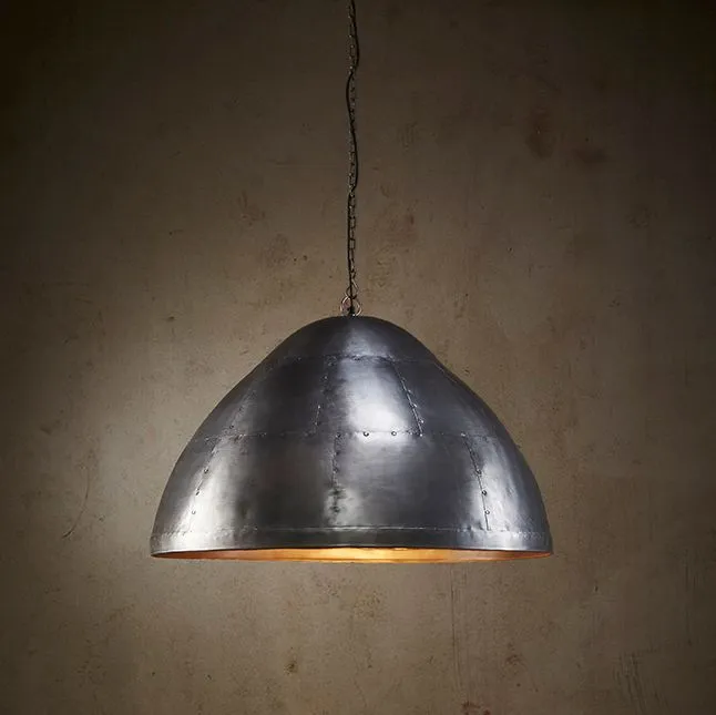 P51 Large - Zinc - Iron Riveted Dome Pendant Light