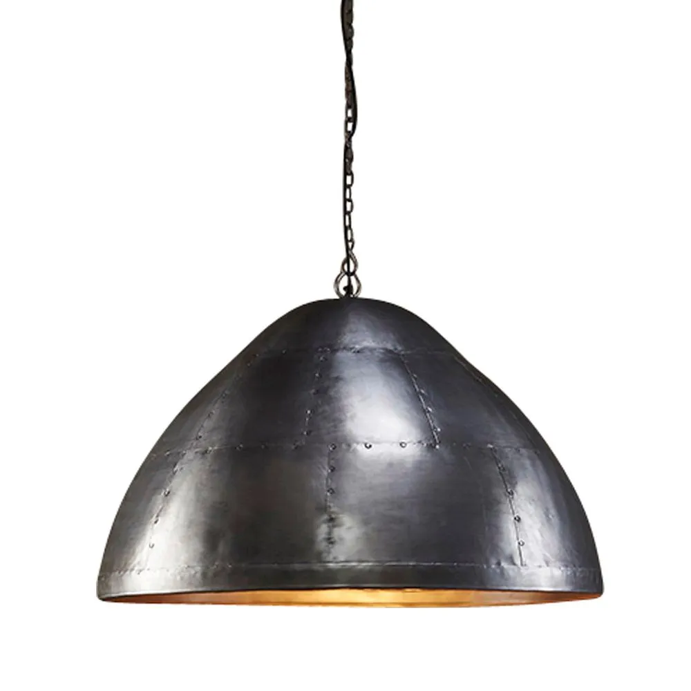 P51 Large - Zinc - Iron Riveted Dome Pendant Light