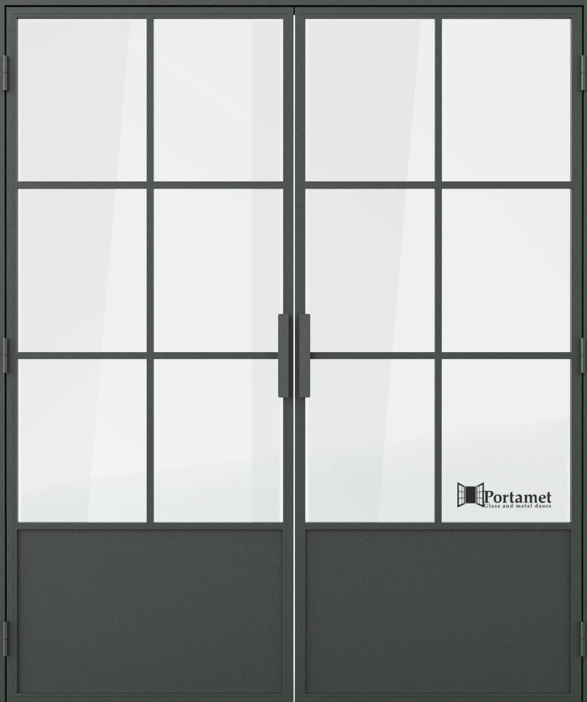 Portamet by Sfarzo - Barcelona Classic Double-Leaf Steel Glazed Crittal Style Door