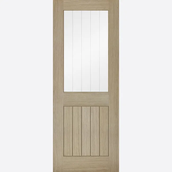 Pre-Assembled Light Grey Pre-finished Belize Glazed 1L Door Set