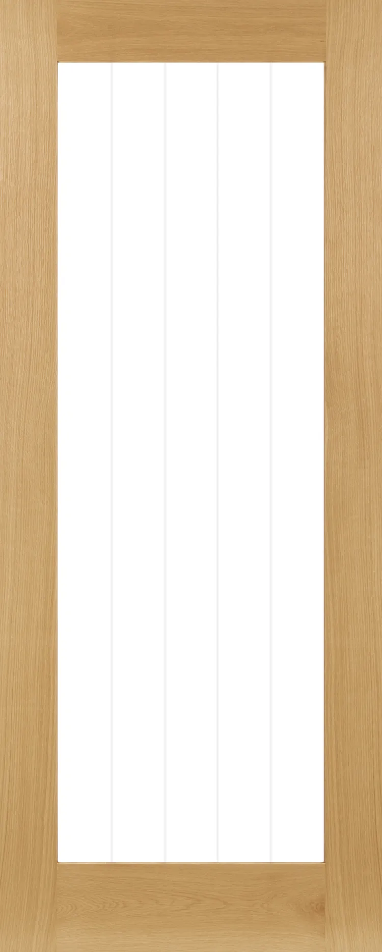 Pre-Assembled Oak Ely 1L Full Glazed Pre-finished Door Set