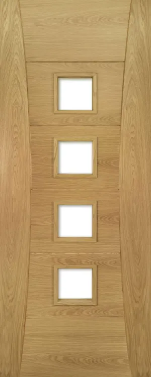 Pre-Assembled Oak Pamplona Glazed Pre-finished Door Set