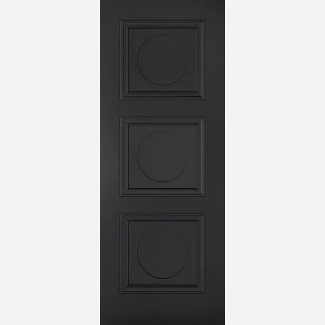 Pre-Assembled Primed Black Antwerp 3P Door Set