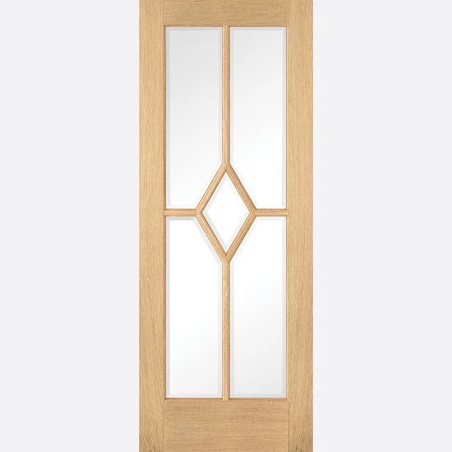 Pre-Assembled Reims Glazed 5L Pre-finished Oak Door Set