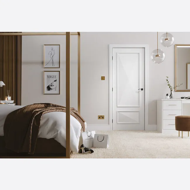 Pre-Assembled White Primed Knightsbridge 2P Door Set