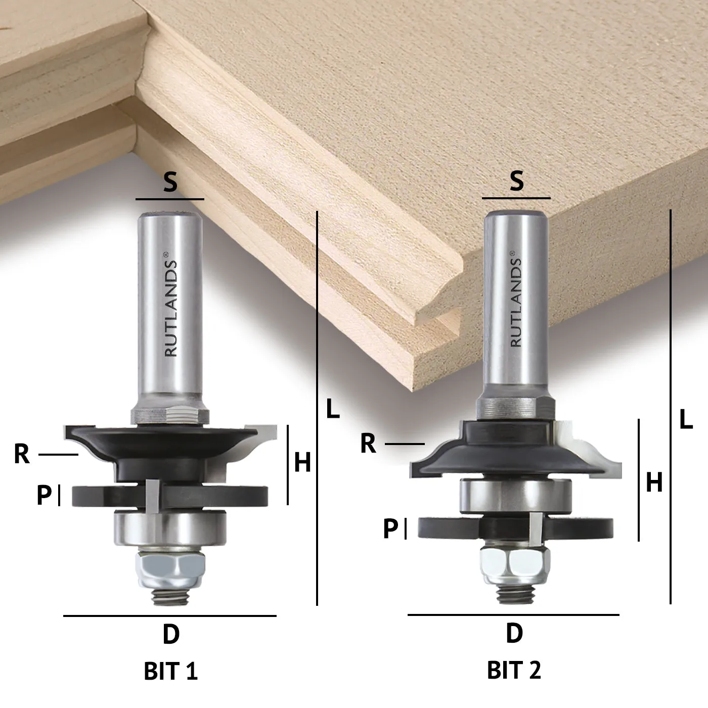 Router Bit Set - Raised Panel Door and Drawer with Backcutter - Ogee