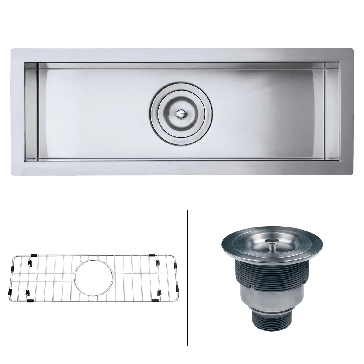 Ruvati 23" x 8" Bar Prep Sink Narrow Trough Undermount 16 Gauge Stainless Steel Single Bowl - RVH7120