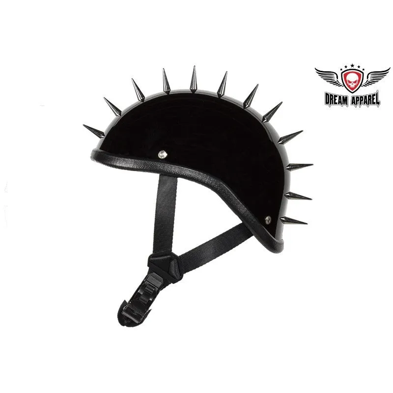 Shiny Black Gladiator Novelty Motorcycle Helmet With Spikes