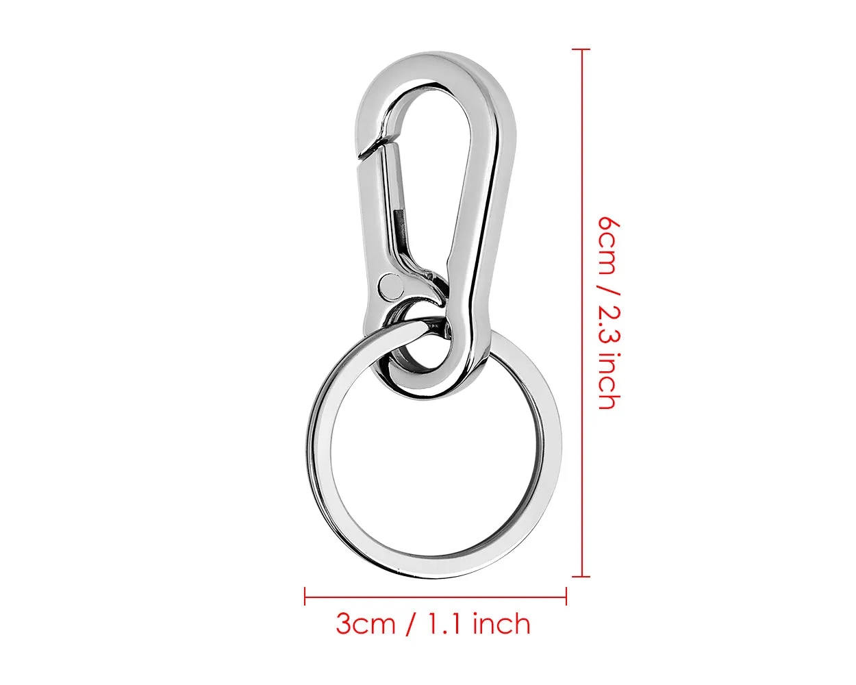 Stainless Steel Carabiner Clip Keyring Key Chain for Keys