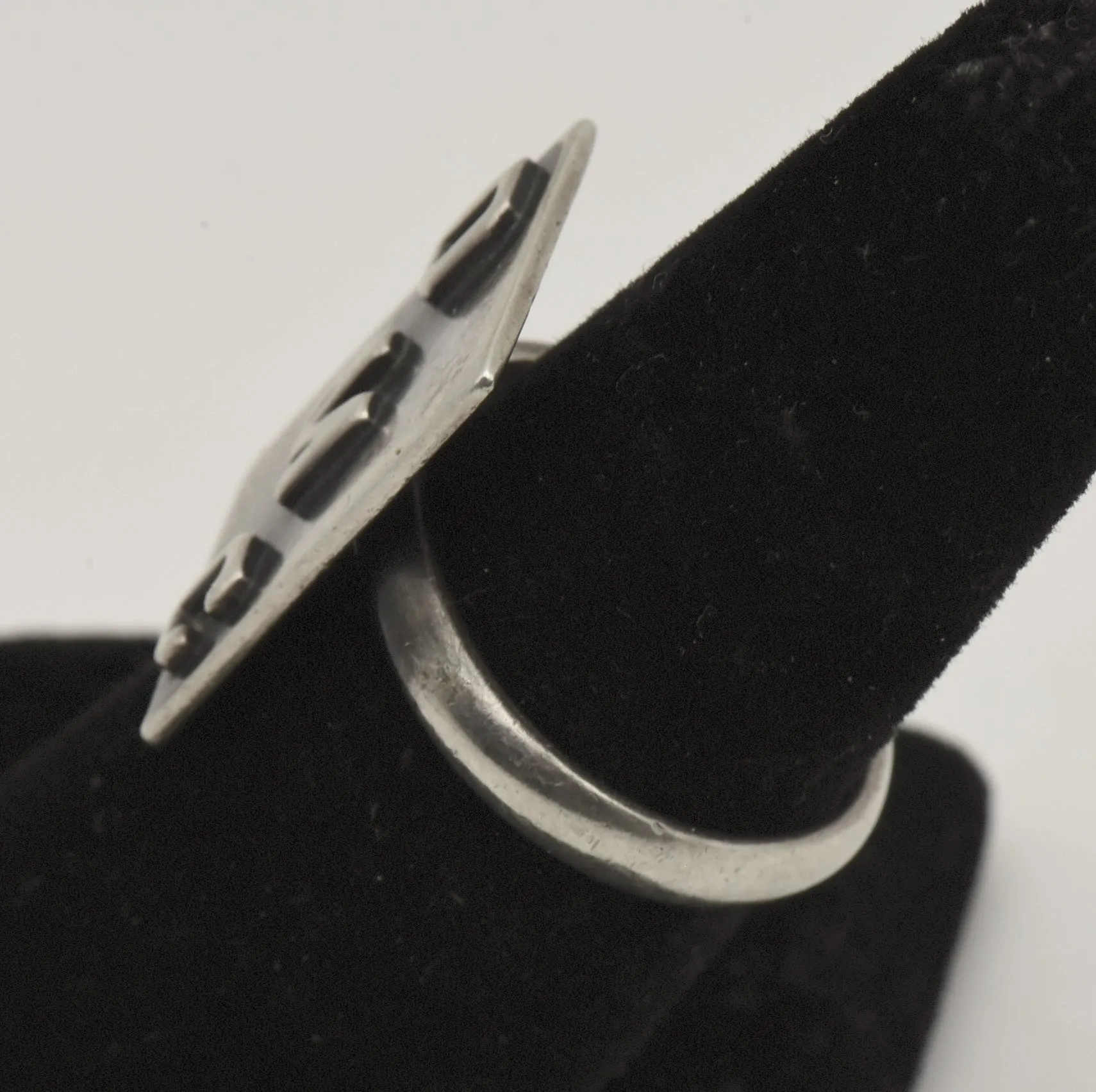 Vintage Handmade Sterling Silver Adjustable Size Monogram "DMC" Ring