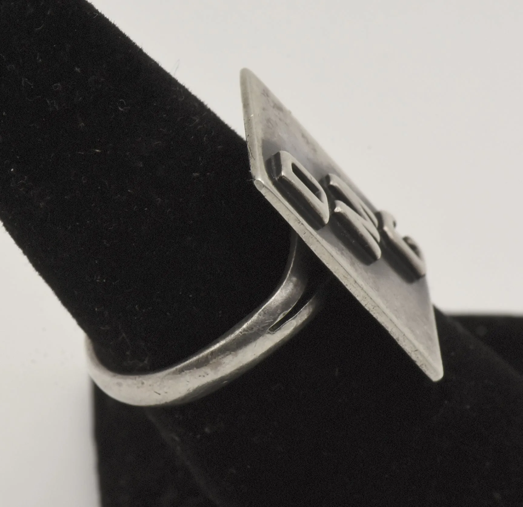 Vintage Handmade Sterling Silver Adjustable Size Monogram "DMC" Ring