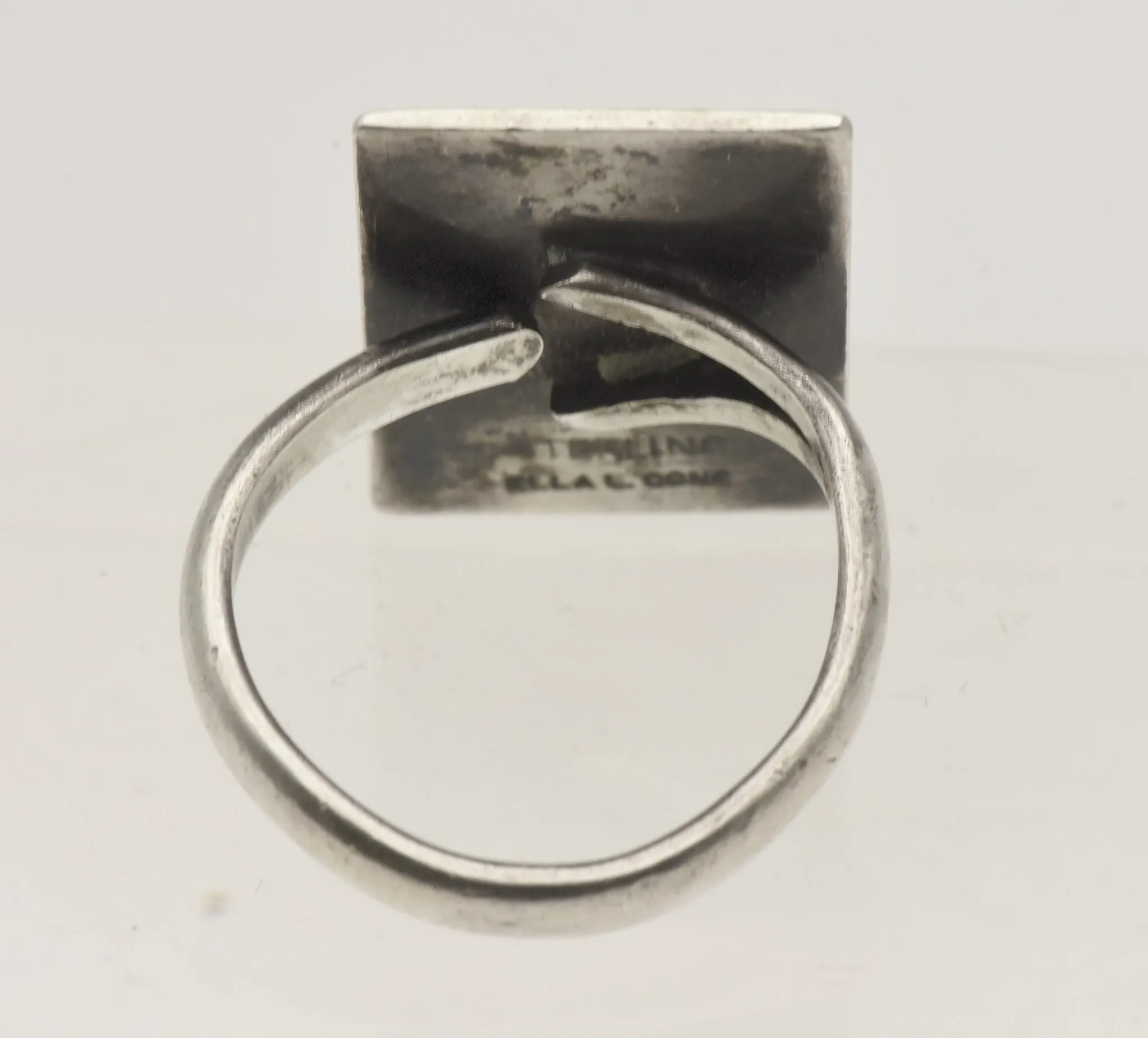 Vintage Handmade Sterling Silver Adjustable Size Monogram "DMC" Ring