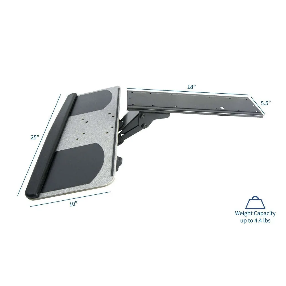 VIVO Silver Under-Desk Keyboard Tray MOUNT-KB01