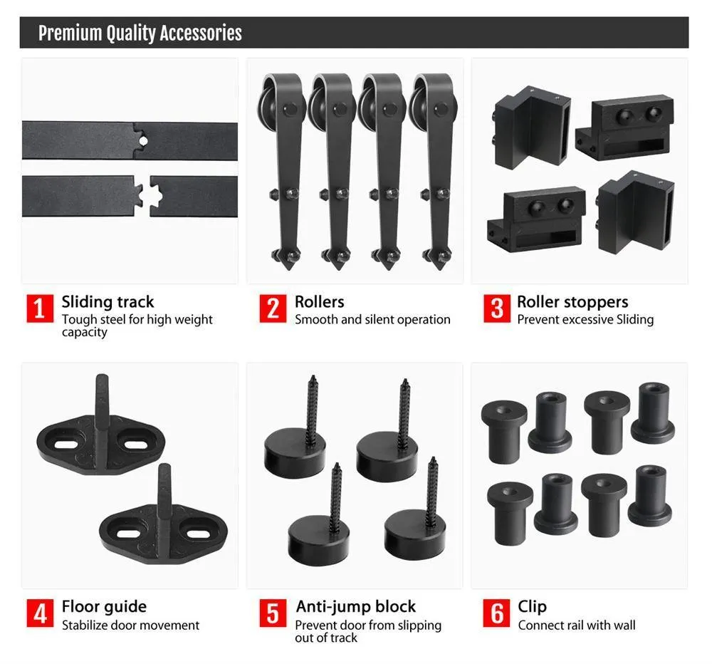 Yaheetech 12Ft Heavy Duty Sliding Barn Door Hardware